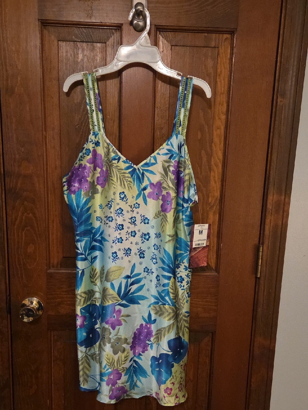 Floral Print Satin Chemise